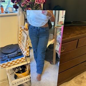 American Eagle Outfitters Women's Dark Blue Straight Leg Jeans